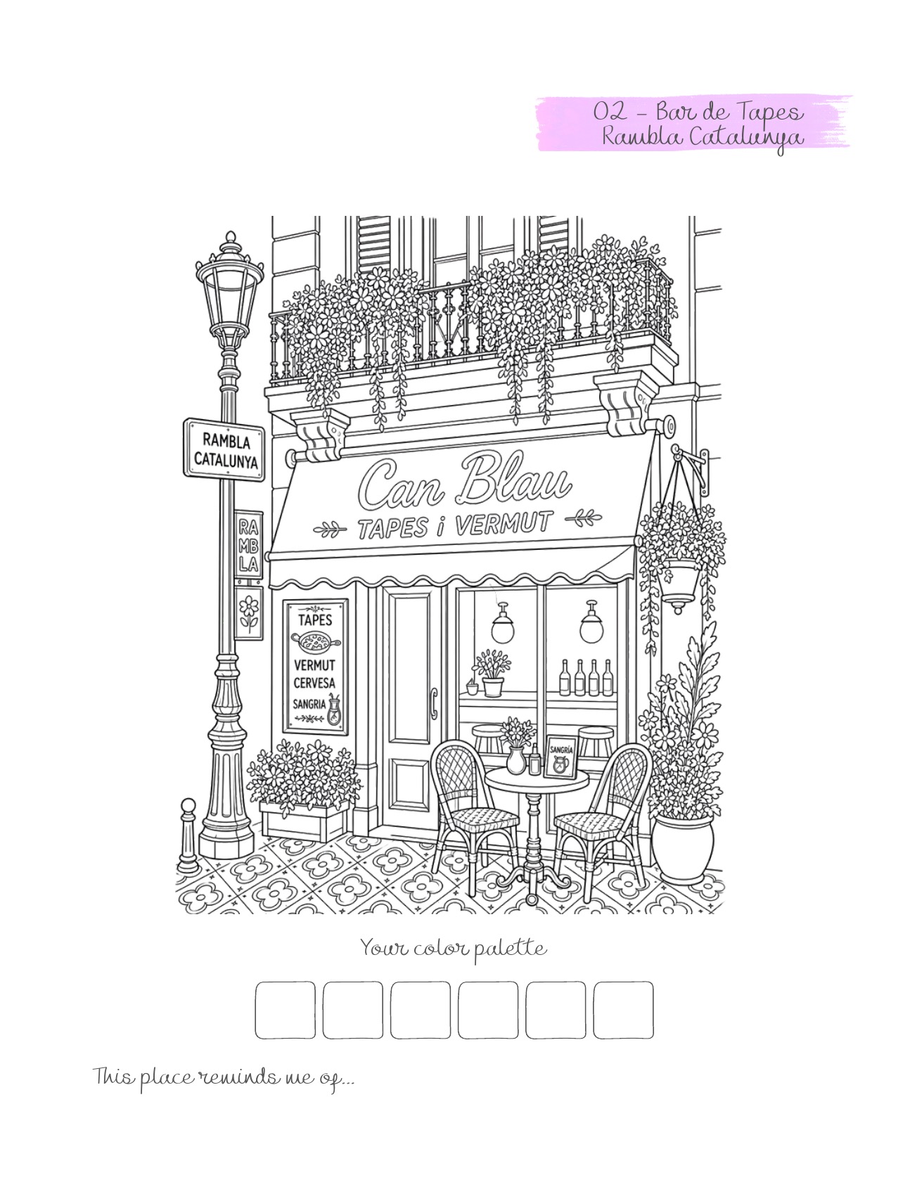 Barcelona Facades Collection — Coloring page