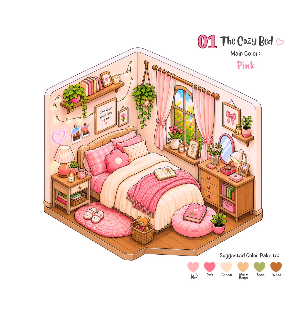 The Cozy Rooms Coloring Book — Color reference