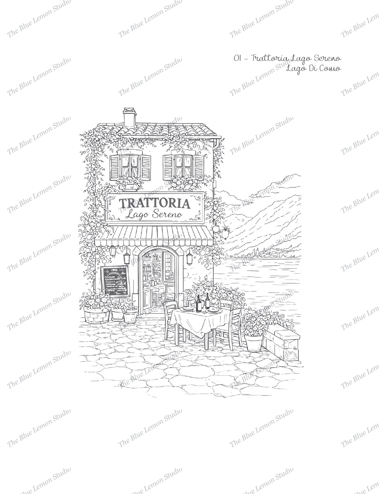 Italian Trattorias Collection — Coloring page