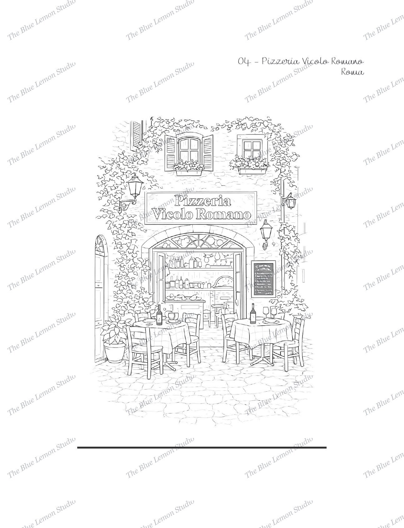 Italian Trattorias Collection — Coloring page