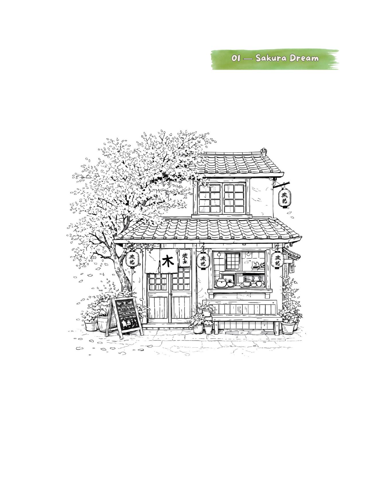 Japanese Tea Houses Collection — Coloring page